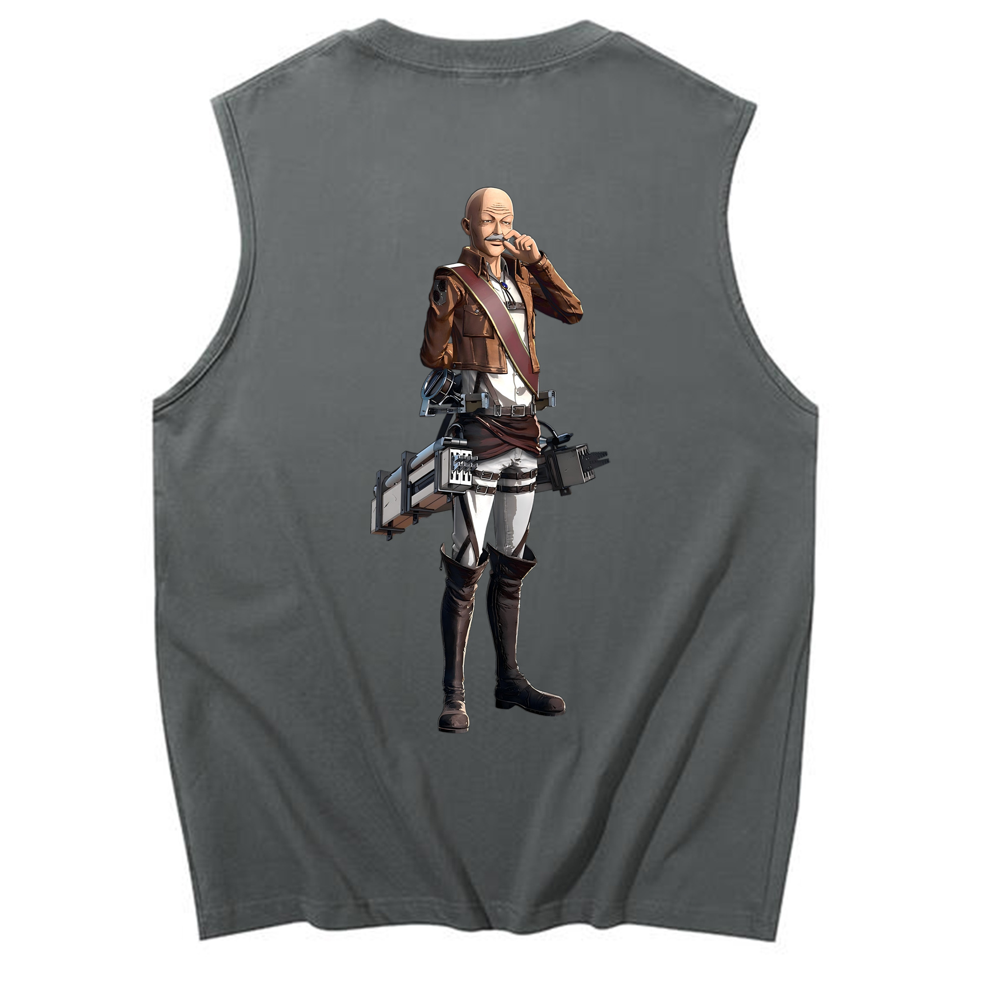 （画像用） 進撃の巨人 ドット·ピクシス Attack on Titan Dot Pixis コットン100％タンクトップ（背面プリント）